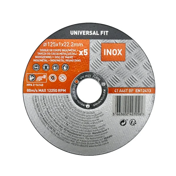 grande surprise Castorama Disque De Coupe Métal/inox 125x1x22,2 mm Universel Fit, 5 pièces 1