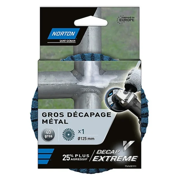 meilleur service Castorama Disque De Meuleuse Decap Extrem Ø125 Mm Norton – Grain 40 1