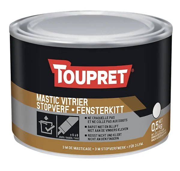Castorama Mastic Vitrier Blanc Toupret 0,5 Kg garantie de qualité 1