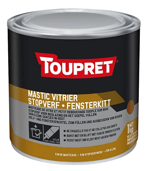 Castorama Mastic Vitrier Marron Toupret 1 Kg garantie de qualité 1