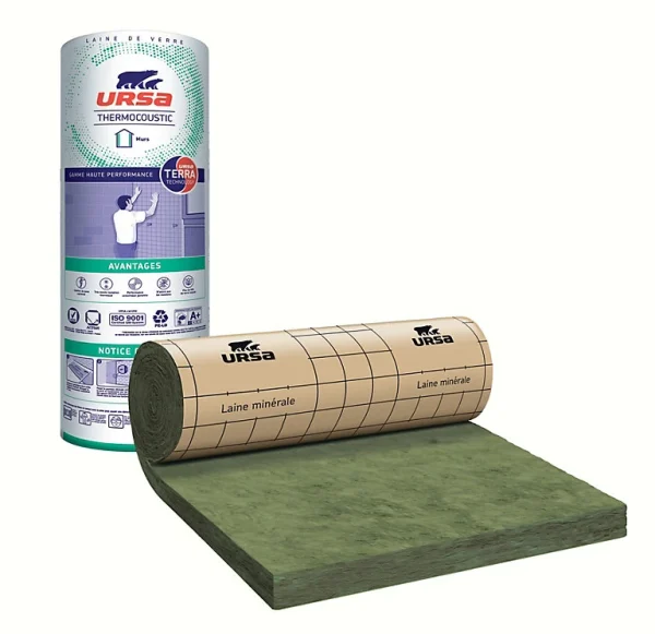 garantie de qualité Castorama Panneau Roulé Laine De Verre Murs URSA Thermocoustic 2,7 X 1,2 M Ép. 12 Cm R. 3,75 M².K/W 1