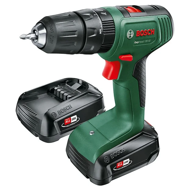 authentiques Castorama Perceuse Visseuse à Percussion Bosch EasyImpact 18V-40 18V – 2x2Ah 1