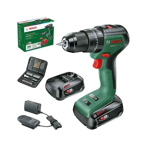 Castorama Perceuse Visseuse à Percussion Sans Fil Bosch Power For All UniversalImpact 18V – 2x2Ah + 51 Accessoires Les achats en ligne 1