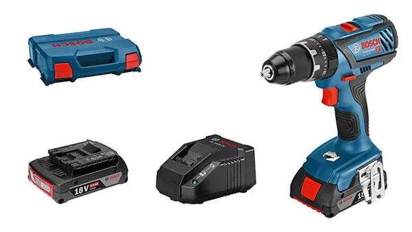 le grand escompte Castorama Perceuse Visseuse Sans Fil Bosch Professional GSB 18V-28 2×2,0Ah 1