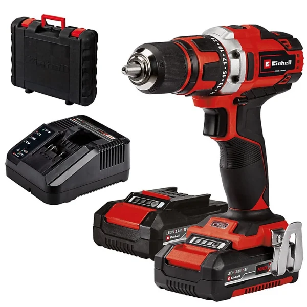 marque pas cher en ligne Castorama Perceuse Visseuse Sans Fil Einhell TE-CD 18/40-1 LI 2 X 2Ah 1