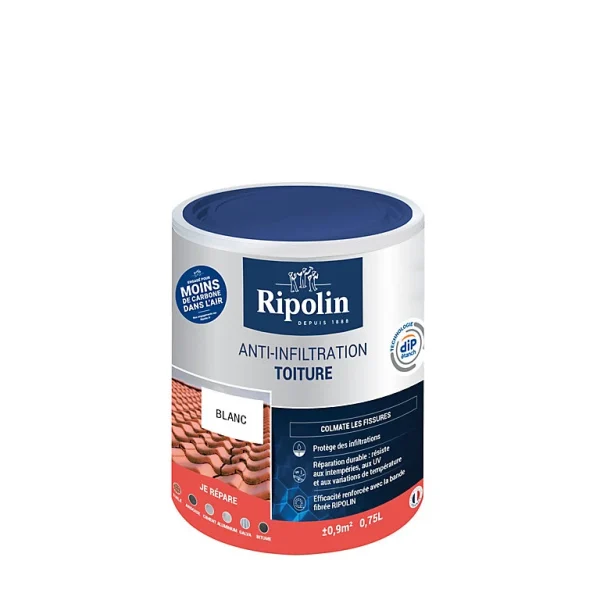 Castorama Revêtement Anti-infiltration Toiture Extérieur Blanc Ripolin 0,75L acheter 1