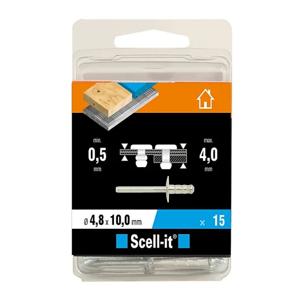 Authenticité garantie Castorama Rivet ø4.8 X 10 Mm Tête Large Charge Max 100kg, 15 Pièces 1