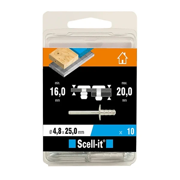à prix imbattables Castorama Rivet ø4.8 X 25 Mm Tête Large Charge Max 100kg, 10 Pièces 1