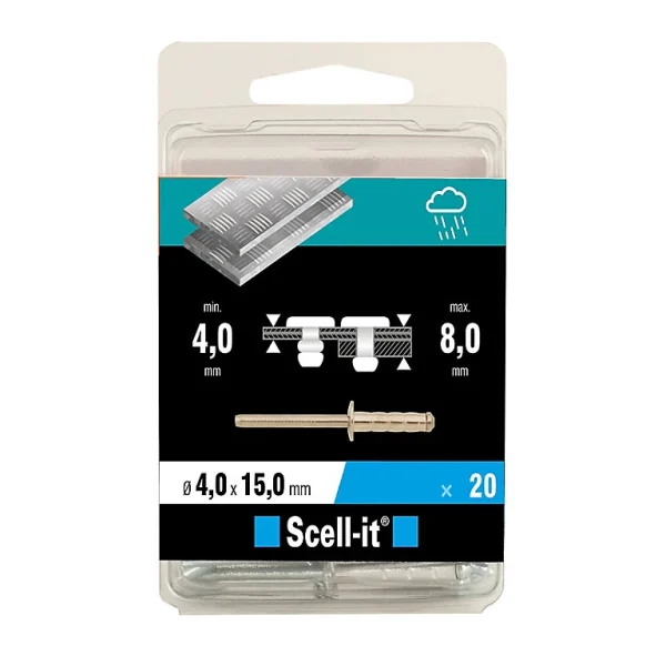 Castorama Rivet ø4 X 15 Mm Tête Plate Charge Max 300kg, 15 Pièces boutique en ligne 1
