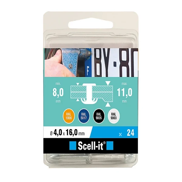 soldes luxe Castorama Rivet Pour Plaque D’immatriculation ø4 X 16 Mm, 24 Pièces 1