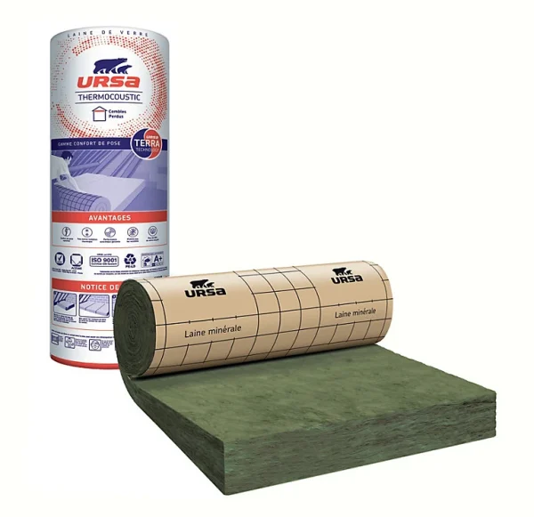 Pas Cher soldes France Castorama Rouleau Laine De Verre Combles Perdus URSA Thermocoustic 3,75 X 1,2 M Ép. 24 Cm R. 6 M².K/W 1